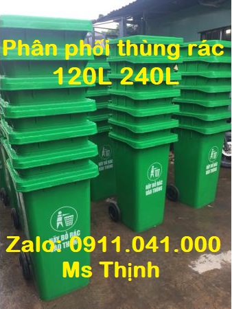 Thùng rác 120l 240l nắp kín nhựa HDPE lh 0911.041.000
