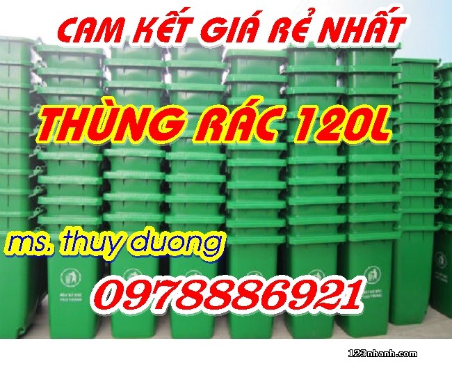 Thùng rác nhựa HDPE 120l giá rẻ nhất thị trường
